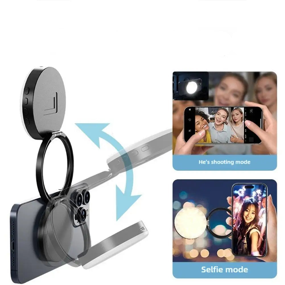 Mini ring light magnétique pour téléphone Portable Magsafe, lumière de poche Portable pour Selfie, Streaming en direct, beauté